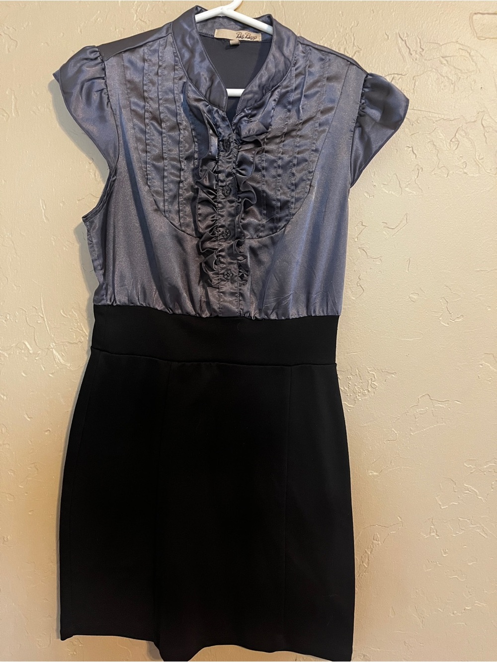 Be bop silver black colorblock mini dress small